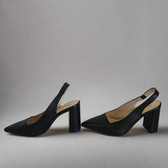 Milana Black Slingback Heels