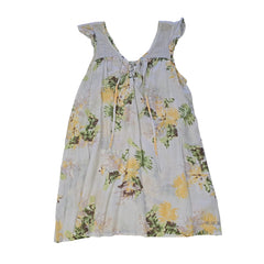Floral mini dress on a light background