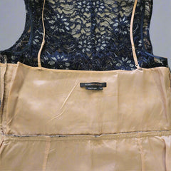 BCBG Max Azria Navy & Silver Lace Overlay Dress – Size AU 10