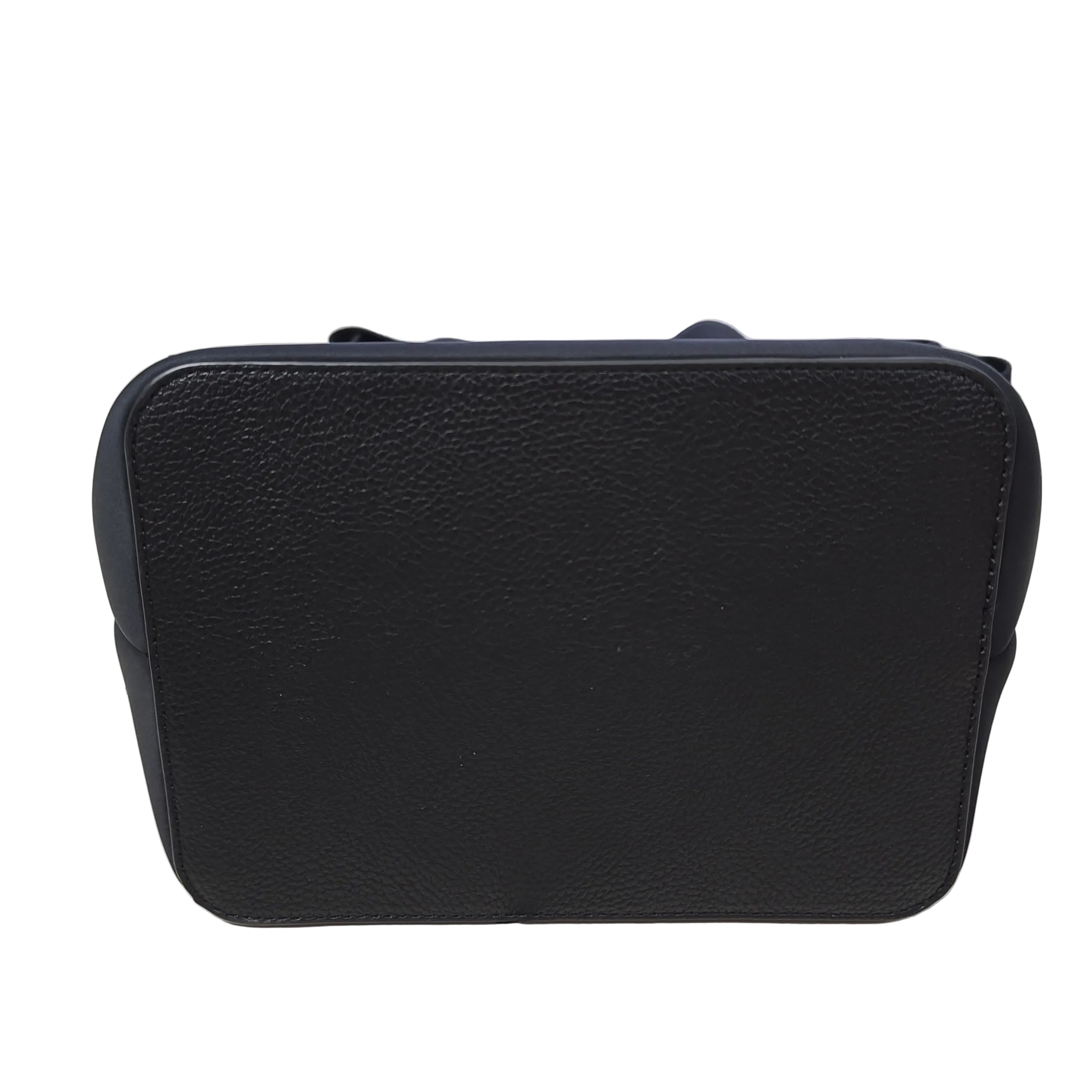 Black bucket bag on a light background