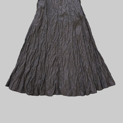 Dark gray fabric on a tiled floor