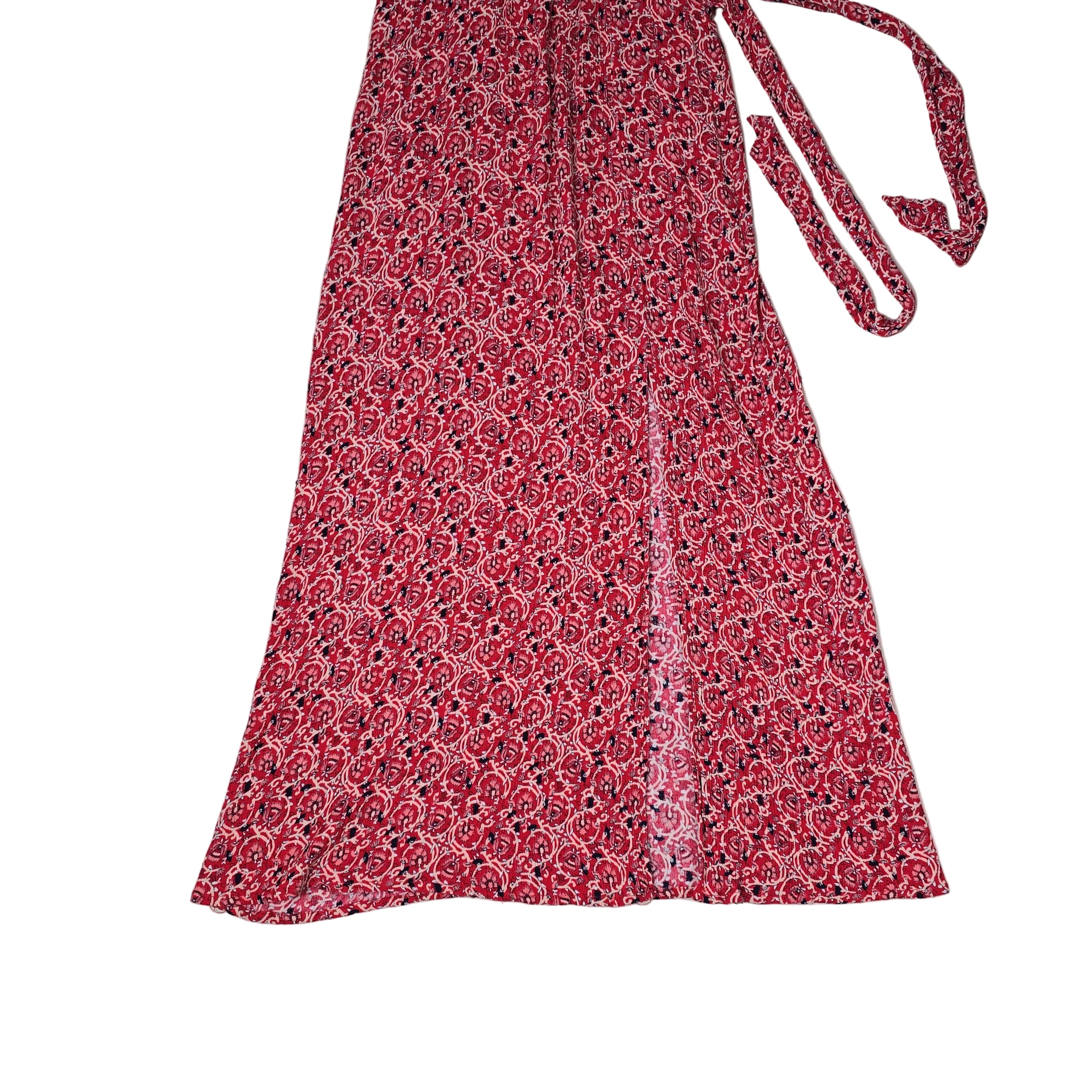 Red floral dress on a light background