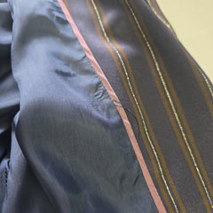 Custommade Satin Brown, Navy and Metallic Gold Pant Suit Set - Size AU 10