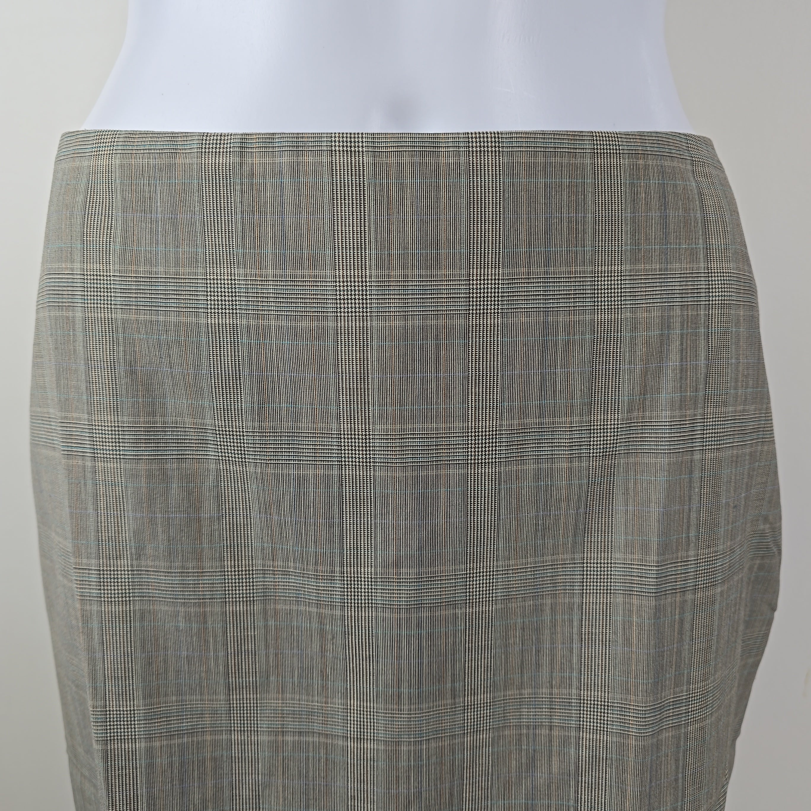 Gray checkered skirt on a white background
