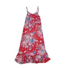 Red floral dress on a light background