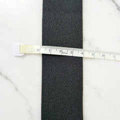 Vintage Black Elastic Belt Blue White Enamel Statement Buckle Retro Belt