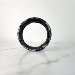 Unsigned Silver and Black Lace Thick Bracelete