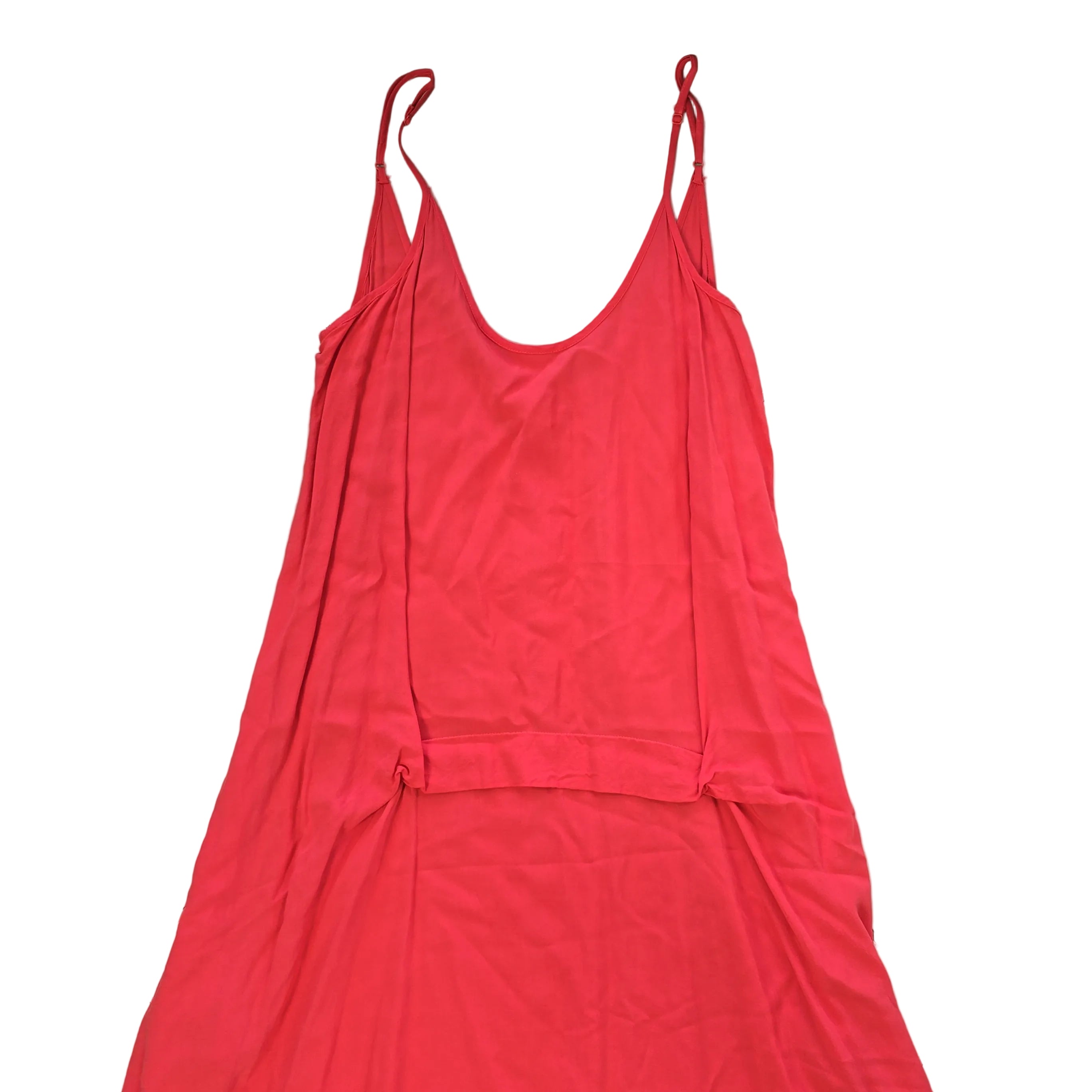 Coral dress on a light background