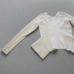 Guess Cream Long-Sleeved Top with Gold Zipper - Size: L