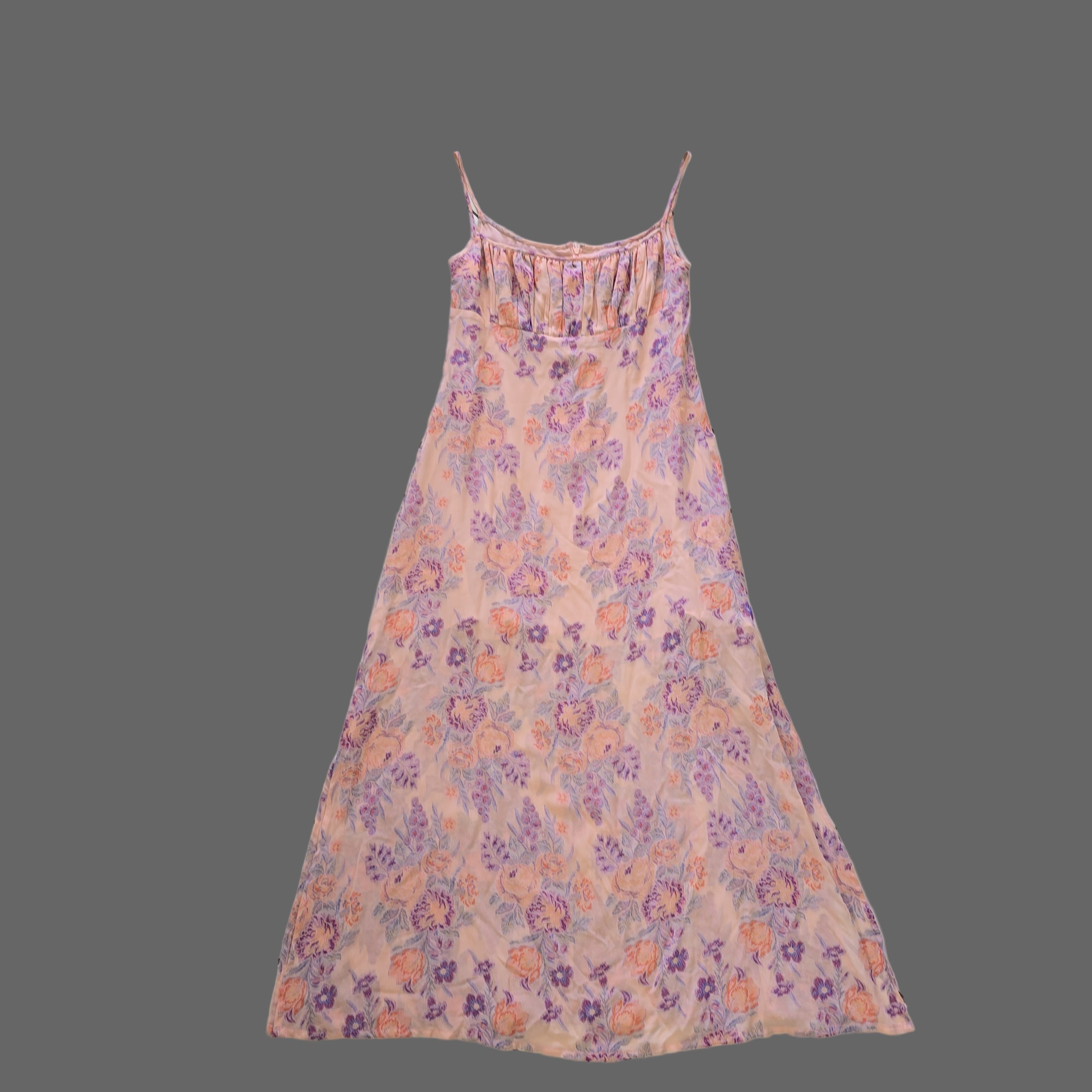 Floral dress on a tiled floor