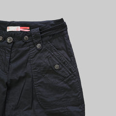 Pair of black pants on a light background