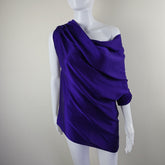 Scanlan & Theodore Violet Purple Silk Draped Top - Size: AU 8
