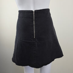 Luck & Trouble Charcoal/Black Denim Skirt - Size AU 12