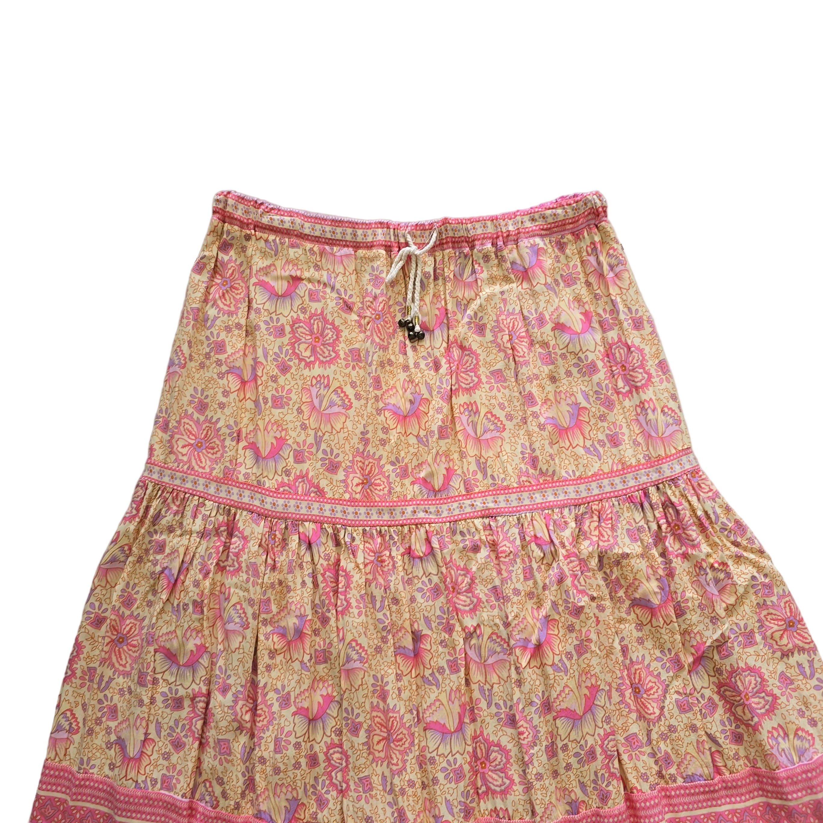 Floral patterned skirt on a light background