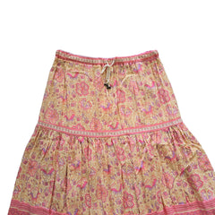 Floral patterned skirt on a light background