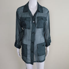 Gerry Weber Green Button Up Shirt - Size: AU 14