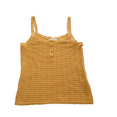 Yellow knitted tank top on a light background