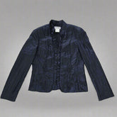 Gerry Weber Navy Lightweight Ruffle Jacket - Size: AU 12