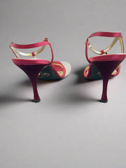 Dolce & Gabbana Red Satin T-Strap Heels – Sophisticated Glamour