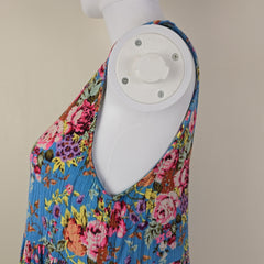 Blue floral top with on a light background