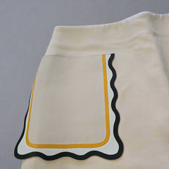 Fendi Mid Length Leather Pockets Beige Skirt