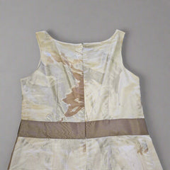Taifun Collection Cream, Silver and Brown Dress