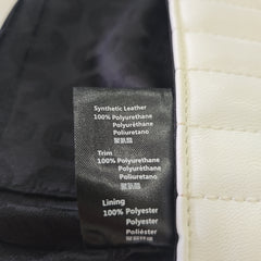 Textile label on a product with material information.