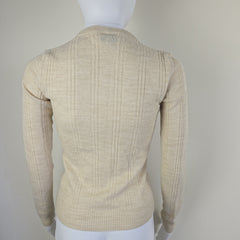 Dolce & Gabbana (D&G) Cream Beige Wool Cardigan - Size: IT 40