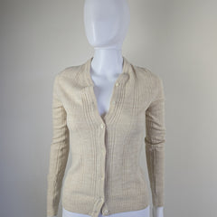 Dolce & Gabbana (D&G) Cream Beige Wool Cardigan - Size: IT 40