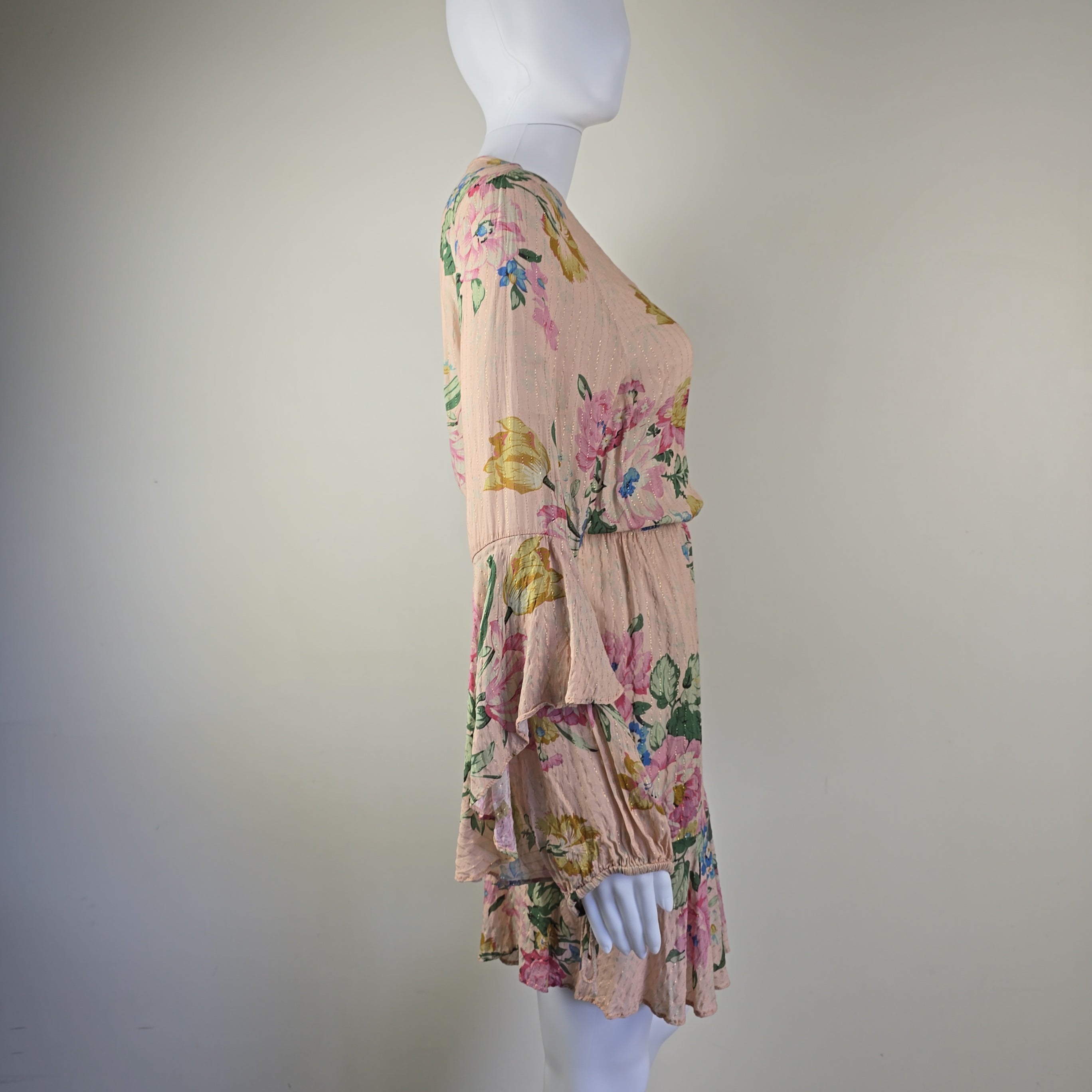 Pink floral dress on a light background