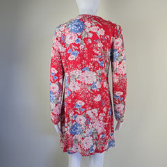 Red floral dress on a light background