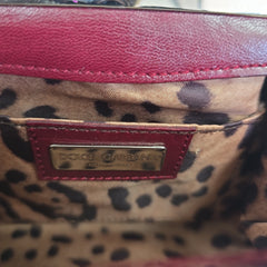 Dolce & Gabbana Red Burgundy Silk Clutch with Swarovski Strap