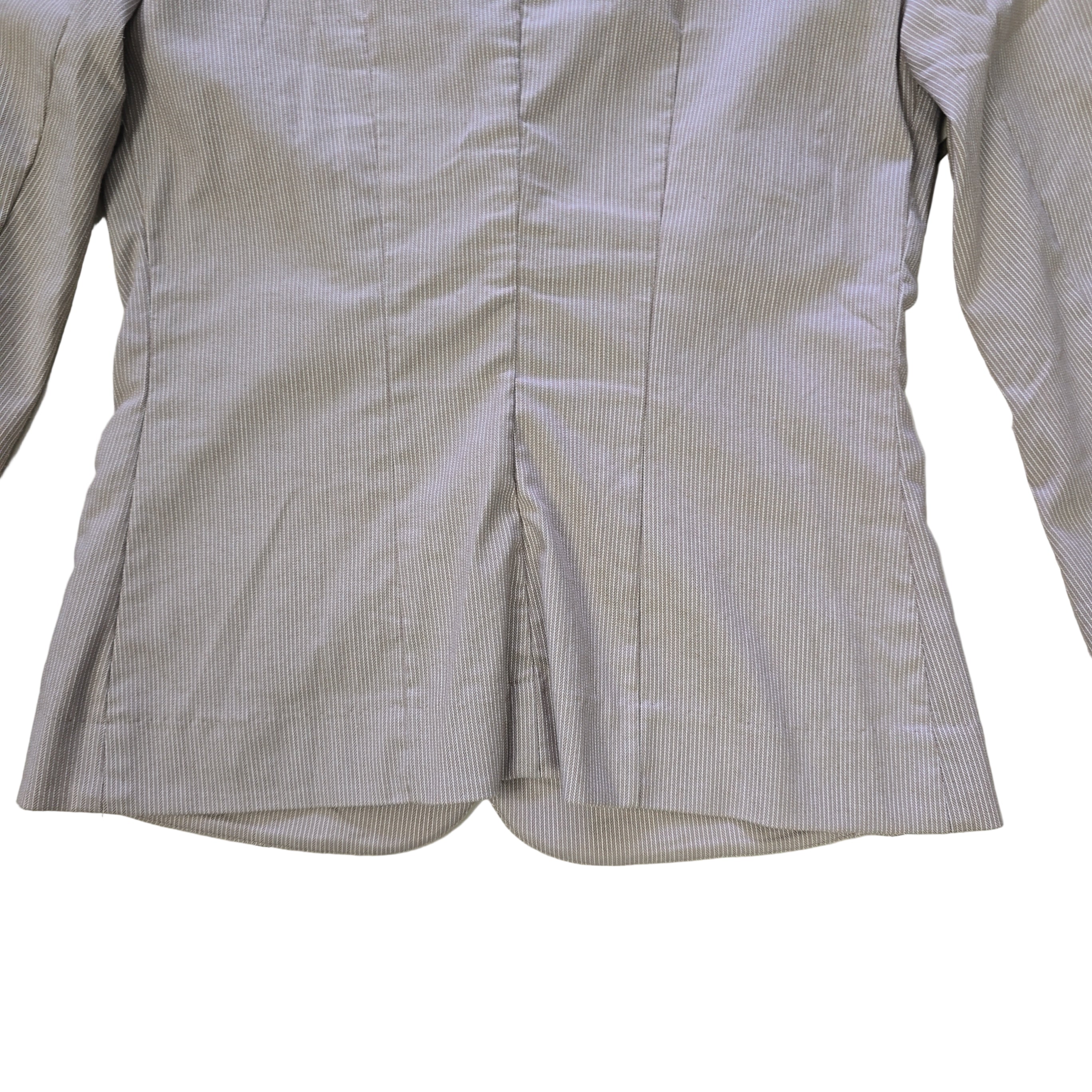 Grey striped jacket on a grey background