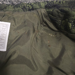 Thomaiy 1990s Olive Green and Black Brocade Fitted Jacket