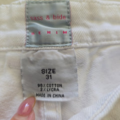 Sass & Bide White Retro Jeans – Size 31