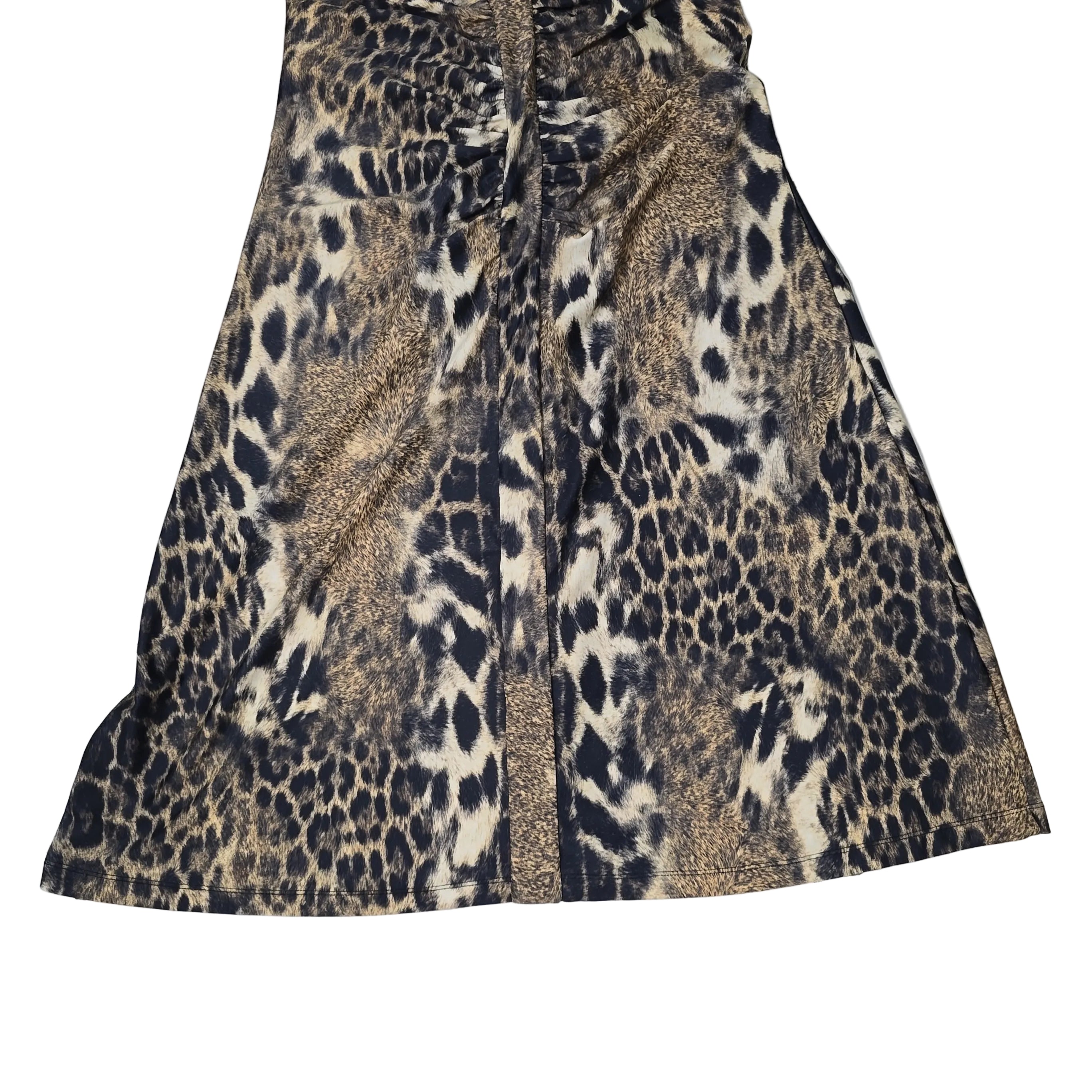 Leopard print dress on a light background