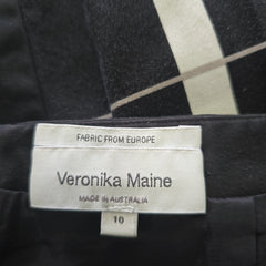 Veronika Maine Black, White & Beige Checkered Pencil Skirt – AU 10