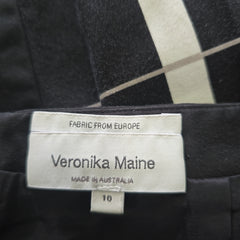 Veronika Maine Black, White & Beige Checkered Pencil Skirt – AU 10