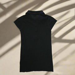 Authentic Louis Vuitton Black Knit Top with Gold Bow – Size M (Stretchy Fit)