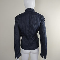 Gerry Weber Navy Lightweight Ruffle Jacket - Size: AU 12