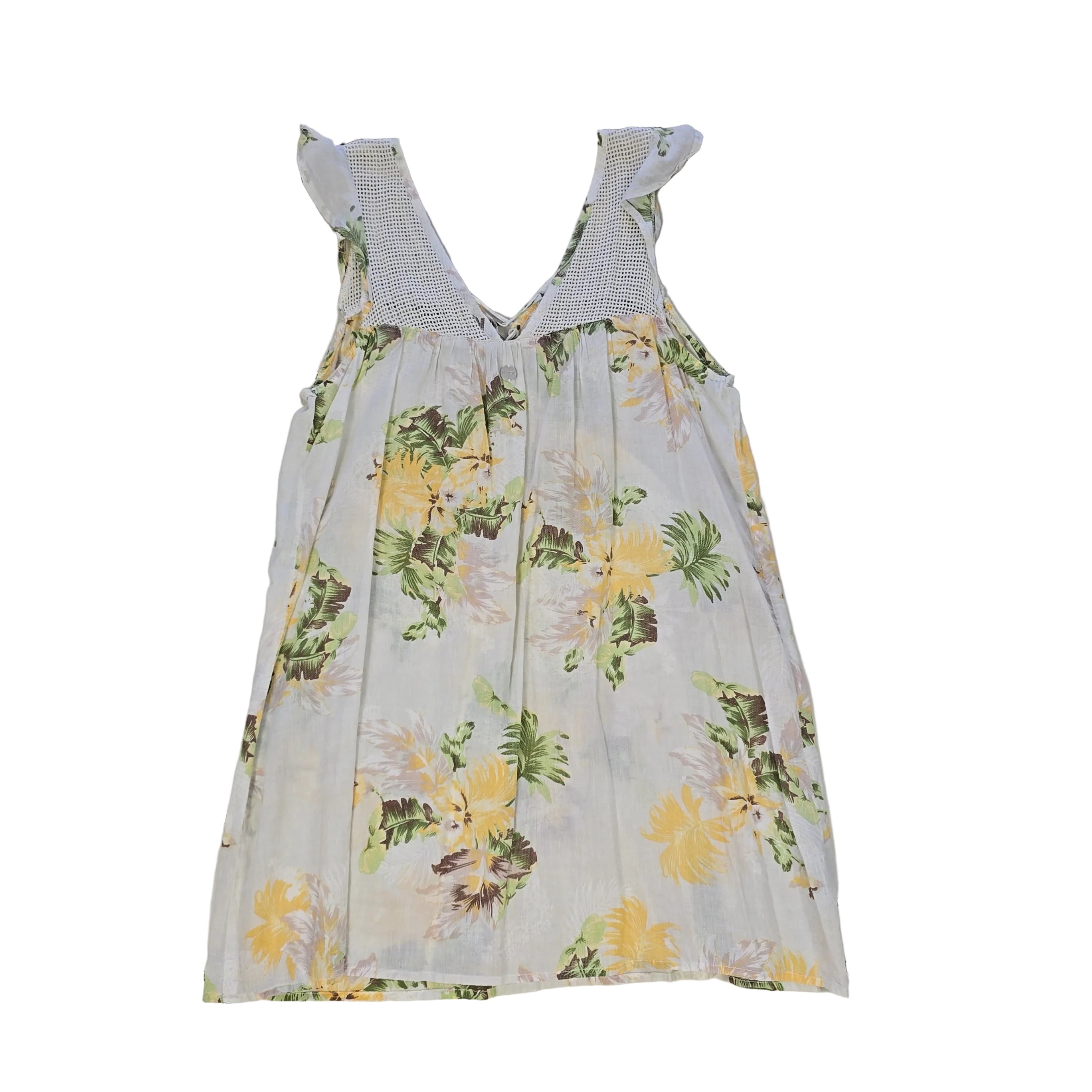 Floral mini dress on a light background