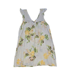 Floral mini dress on a light background