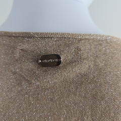 Oroton Gold-Beige Metallic Knit Top - Size: International L