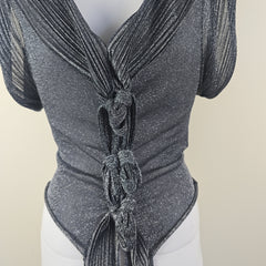 Christian Dior Silver Evening Top - Size: FR 38 (AU 10)