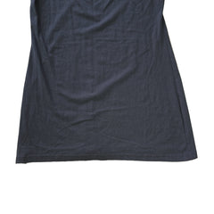 Black t-shirt dress with DKNY logo on a light background