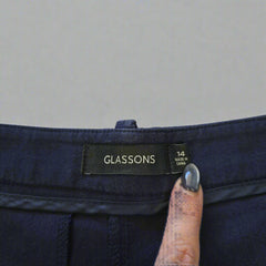 Glassons Classic Navy Bermuda Shorts - Size: AU 14