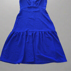 DKNY Cobalt Blue Flutter Sleeve Midi Dress – AU 10