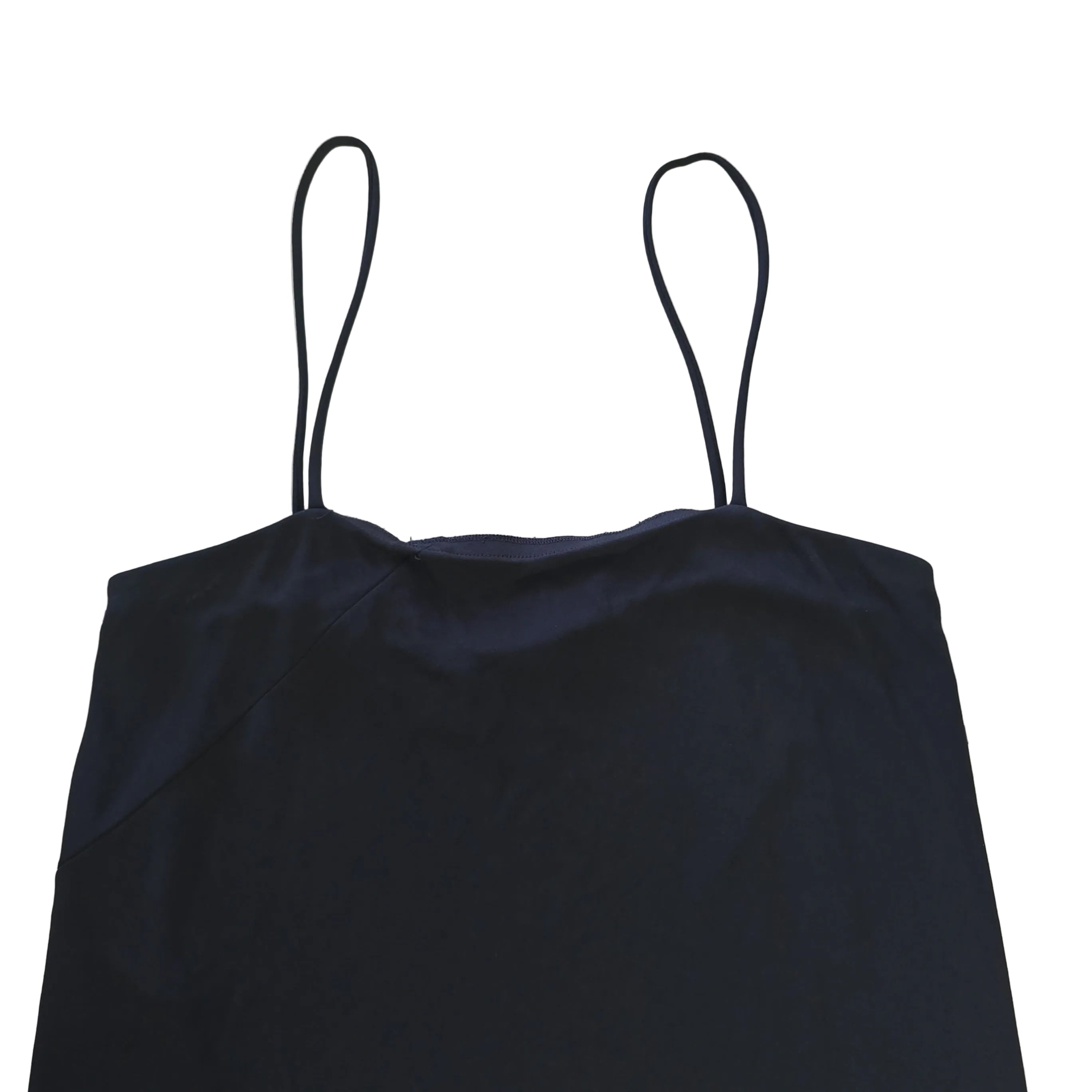 Black mini dress on a light background