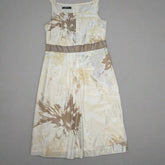 Taifun Collection Cream, Silver and Brown Dress