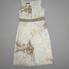 Taifun Collection Cream, Silver and Brown Dress